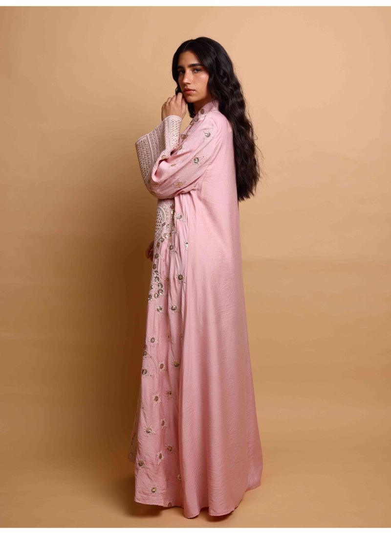 IKKXA Riwaq Jalabiya IK7002 Pink - Image 4